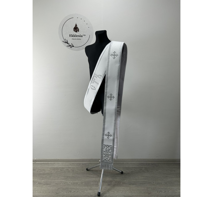 Embroidered orar on velvet - Double orar for deacon - Greek style orar