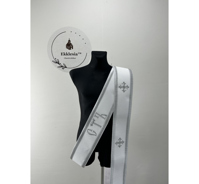 Embroidered orar on velvet - Double orar for deacon - Greek style orar