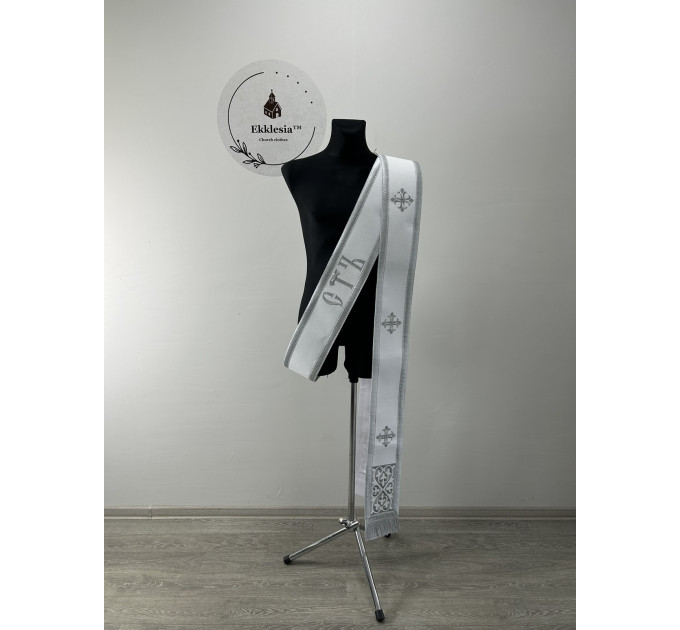 Embroidered orar on velvet - Double orar for deacon - Greek style orar