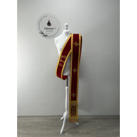 Embroidered orar on velvet - Double orar for deacon - Greek style orar