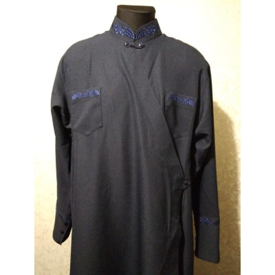 Orthodox Greek undercassock from gabardine with machine embroidery - Cassock for a priest- Clergy robe - Inner cassock