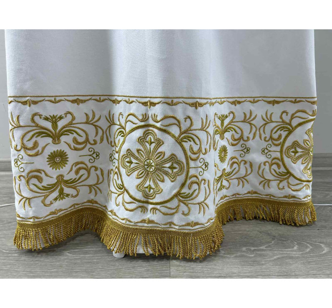 Podryznik embroidered - Classic priest stikhar - White robe under vestment