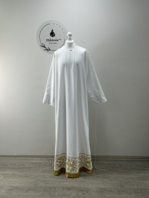 Podryznik embroidered - Classic priest stikhar - White robe under vestment