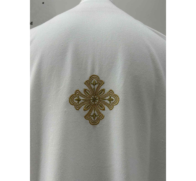 Podryznik embroidered - Classic priest stikhar - White robe under vestment