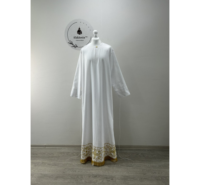 Podryznik embroidered - Classic priest stikhar - White robe under vestment