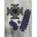 Set of 16 embroidered crosses for vestment - Patch crosses appliques set