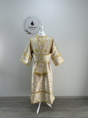 Sticharion for subdeacon in white-gold brocade - Altar boy robe - Single orar