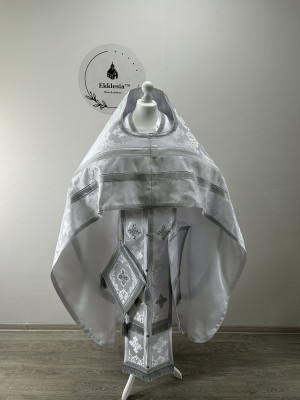 Slavic style vestment with icon on brocade - Cloth for orthodox priest