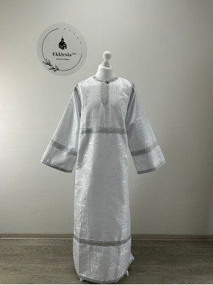 White brocade sticharion - Orthodox stikhar - Altar Server Reader robe