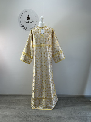 White-gold brocade sticharion - Orthodox stikhar - Altar Server Reader robe