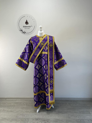 Brocade vestment for protodeacon - Stichar and orar - Sticharion, orarion, cuffs