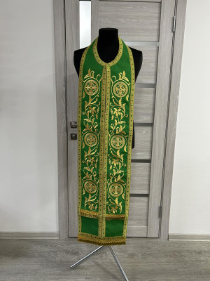 Reversible embroidered communion set - Double stole and cuffs - Two sides stole