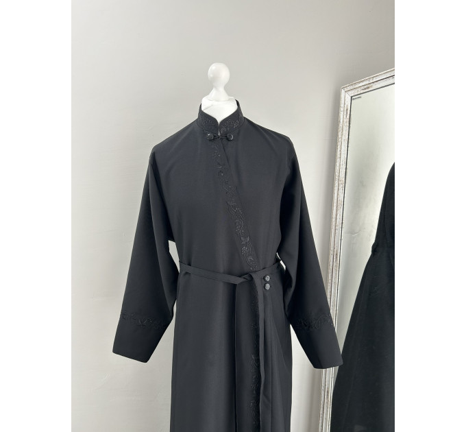Cassock with grape embroidery - Inner cassock in gabardine - Summer cassock