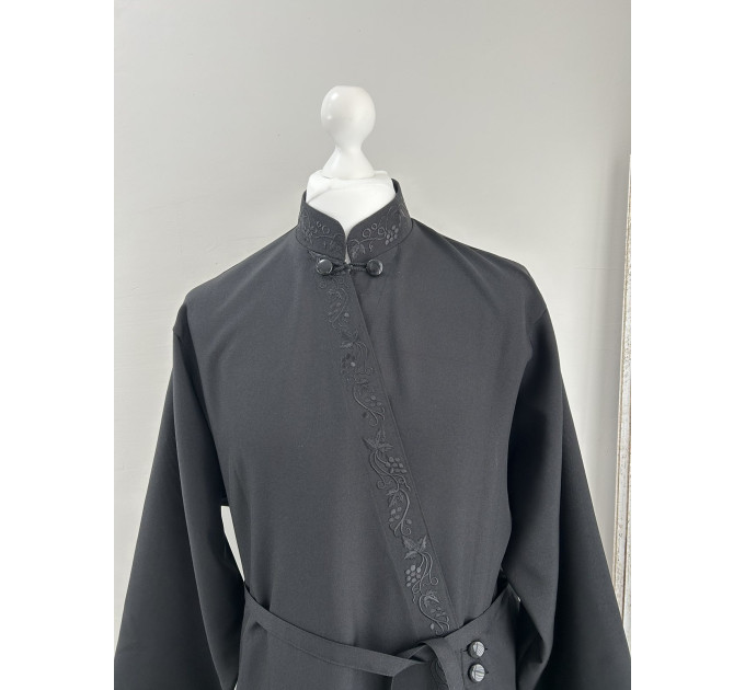 Cassock with grape embroidery - Inner cassock in gabardine - Summer cassock