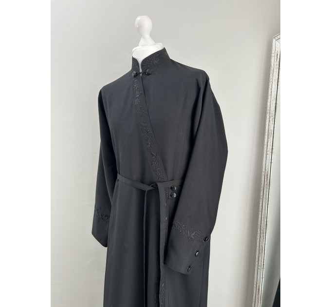 Cassock with grape embroidery - Inner cassock in gabardine - Summer cassock