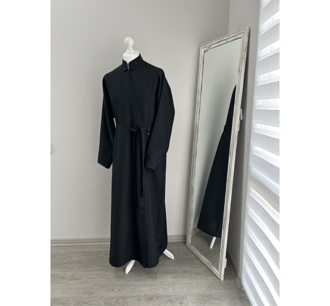 Cassock with grape embroidery - Inner cassock in gabardine - Summer cassock