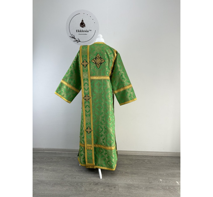 Deacon's Orthodox vestment set - Liturgical stichar and orarin metallic brocade