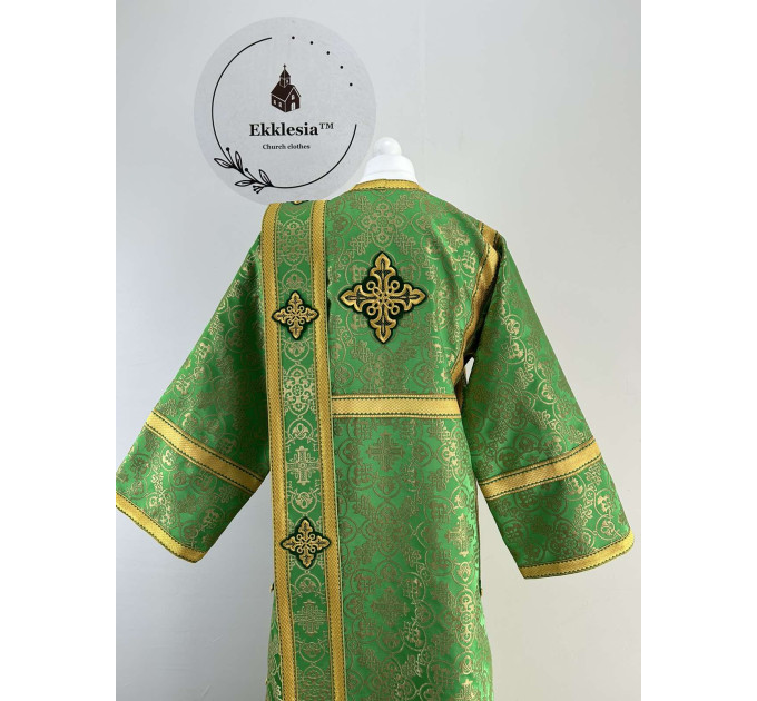 Deacon's Orthodox vestment set - Liturgical stichar and orarin metallic brocade