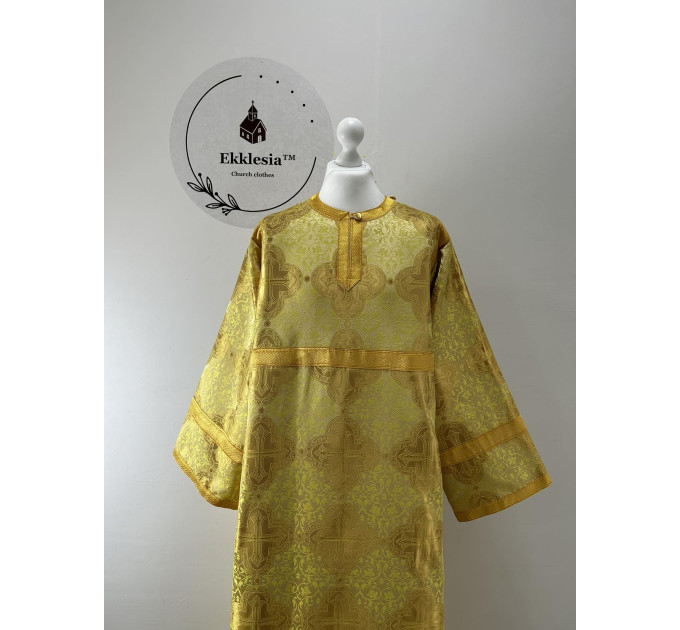 Gold altar boy sticharion - Reader robe - Brocade vestment - Stikhar