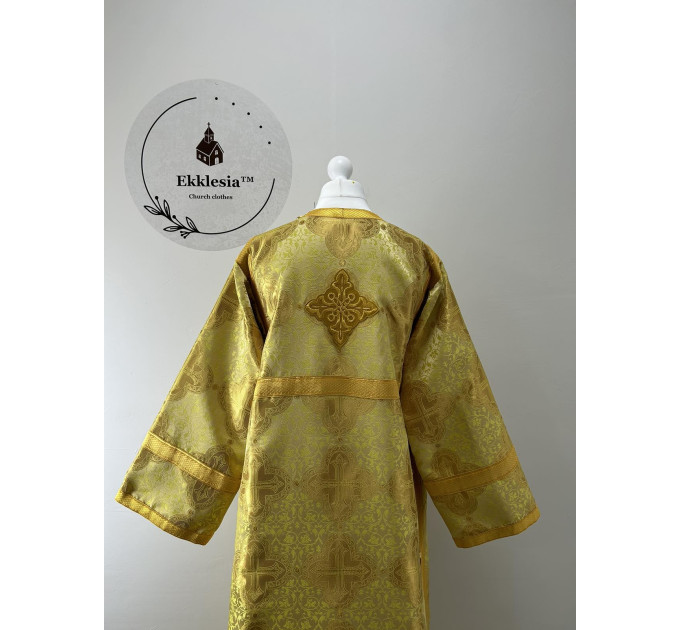 Gold altar boy sticharion - Reader robe - Brocade vestment - Stikhar