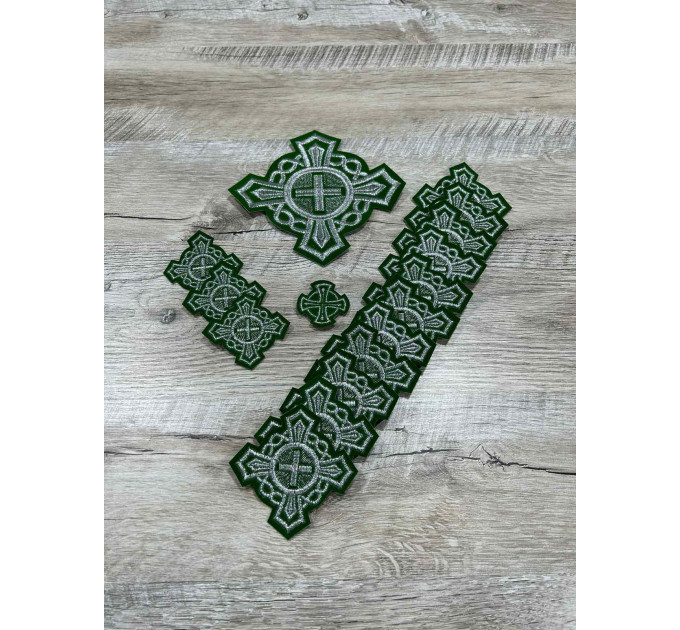 Orthodox Set of 16 embroidered crosses for Orthodox vestment