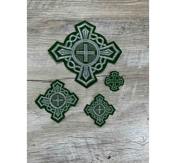 Orthodox Set of 16 embroidered crosses for Orthodox vestment