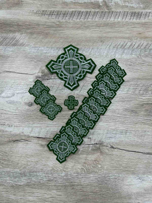 Orthodox Set of 16 embroidered crosses for Orthodox vestment