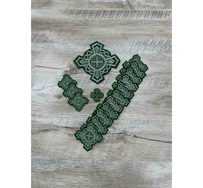 Orthodox Set of 16 embroidered crosses for Orthodox vestment