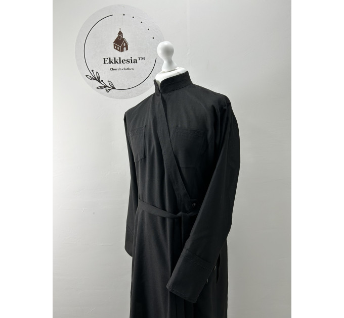 Embroidered inner cassock - Orthodox black cassock - Light summer cassock