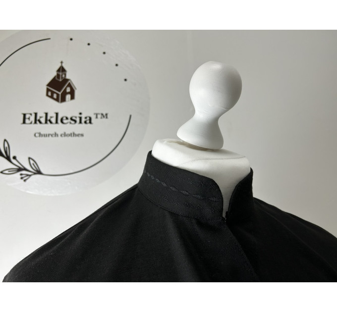 Embroidered inner cassock - Orthodox black cassock - Light summer cassock