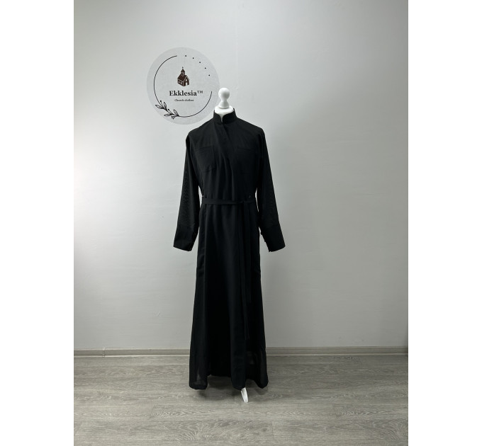 Embroidered inner cassock - Orthodox black cassock - Light summer cassock