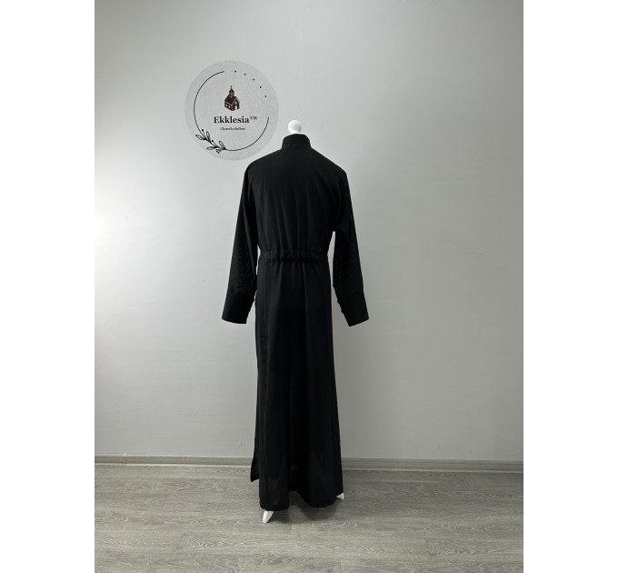 Embroidered inner cassock - Orthodox black cassock - Light summer cassock