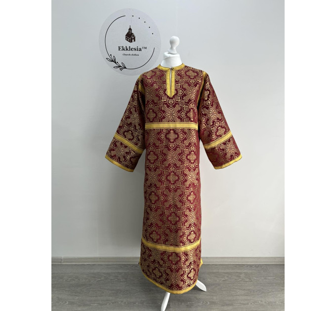Orthodox metallic brocade sticharion - Altar Server Reader Robe - Stikhar