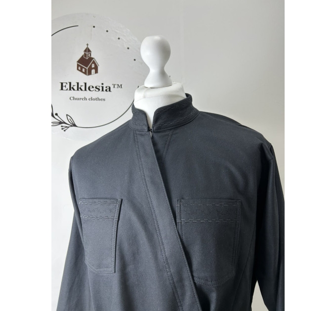 Winter cassock in Greek style - Inner cassock in suit wool - Warm cassock