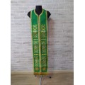 Stole and cuffs in gabardine - Priest's communion set - Orthodox in green