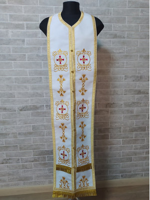 Embroidered stole in gabardine - Priest's communion set - Orthodox cloth set