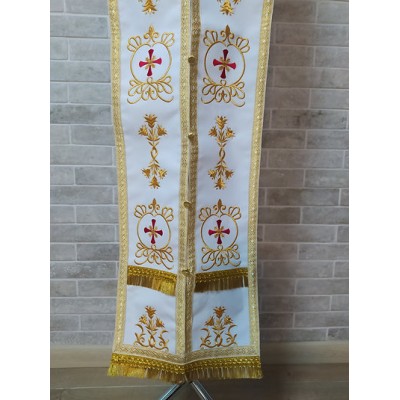 Embroidered stole in gabardine - Priest's communion set - Orthodox cloth set