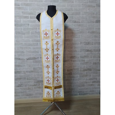 Embroidered stole in gabardine - Priest's communion set - Orthodox cloth set