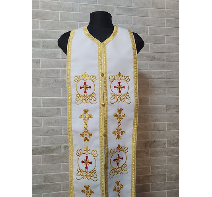 Embroidered stole in gabardine - Priest's communion set - Orthodox cloth set