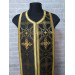 Black gold stole and cuffs in brocade - Priest's communion set - Orthodox church