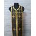 Black gold stole and cuffs in brocade - Priest's communion set - Orthodox church