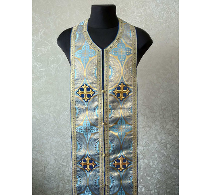 Stole and cuffs in brocade - Priest's communion set - Orthodox priest's cloth