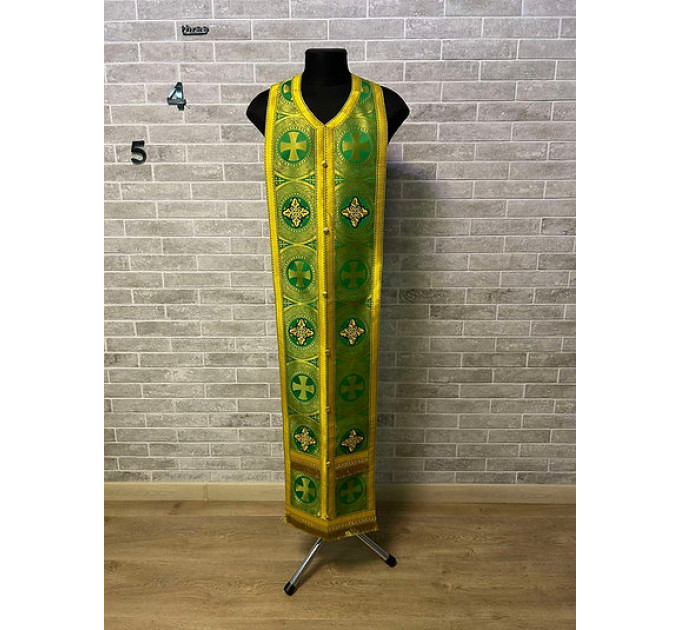 Stole and cuffs in brocade - Priest's communion set - Orthodox priest's cloth