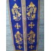 Blue embroidered stole and cuffs - Priest's communion set - Orthodox set