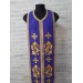 Blue embroidered stole and cuffs - Priest's communion set - Orthodox set