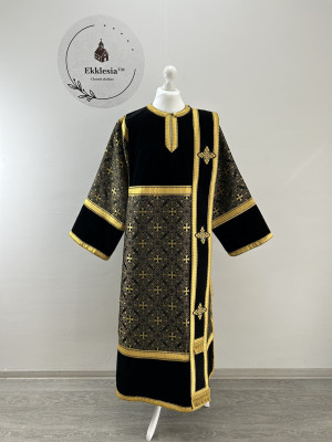Combined velvet and brocade Protodeacon's stikharion - Deacon's alb - Orthodox Vestment - Deacon's set of vestments - Stikharion