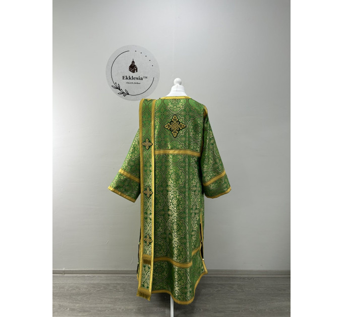 Green vestment for deacon - Stichar and orar - Stikharion, single orar, cuffs
