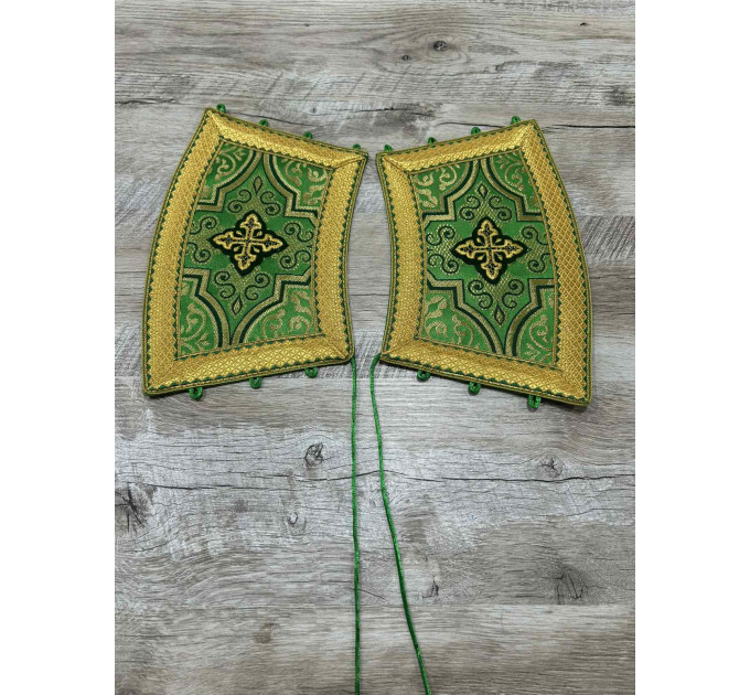 Green vestment for deacon - Stichar and orar - Stikharion, single orar, cuffs