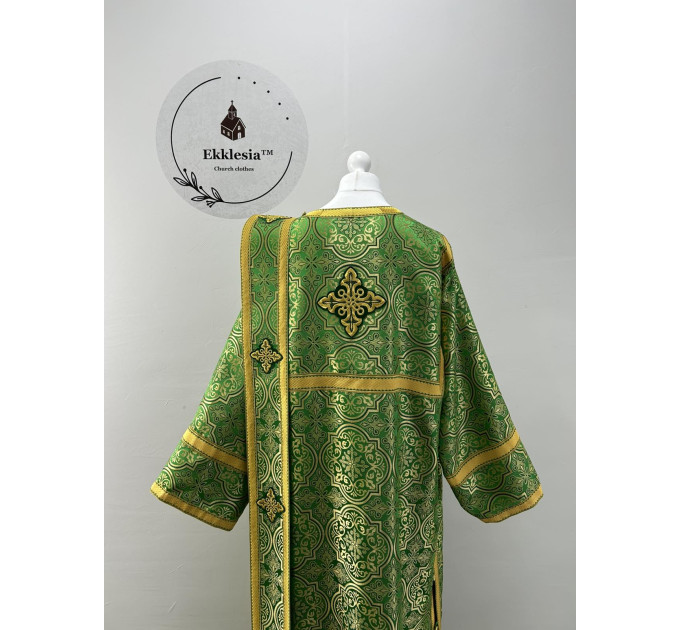 Green vestment for deacon - Stichar and orar - Stikharion, single orar, cuffs