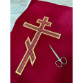 Embroidered cross for vestment or church covers - Cross patch application